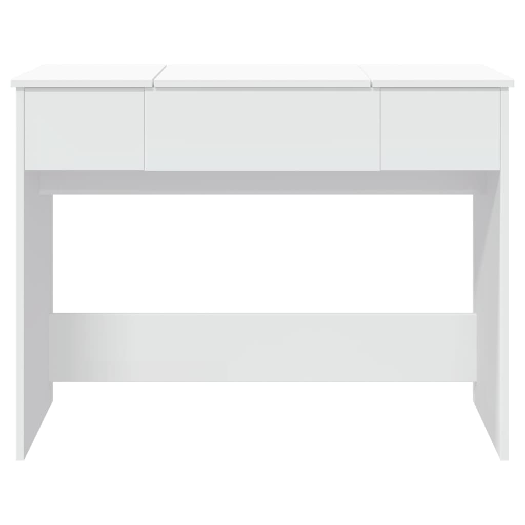 vidaXL Toaletka z lustrem, biała, 100x45x76 cm