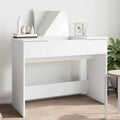 vidaXL Toaletka z lustrem, biała, 100x45x76 cm