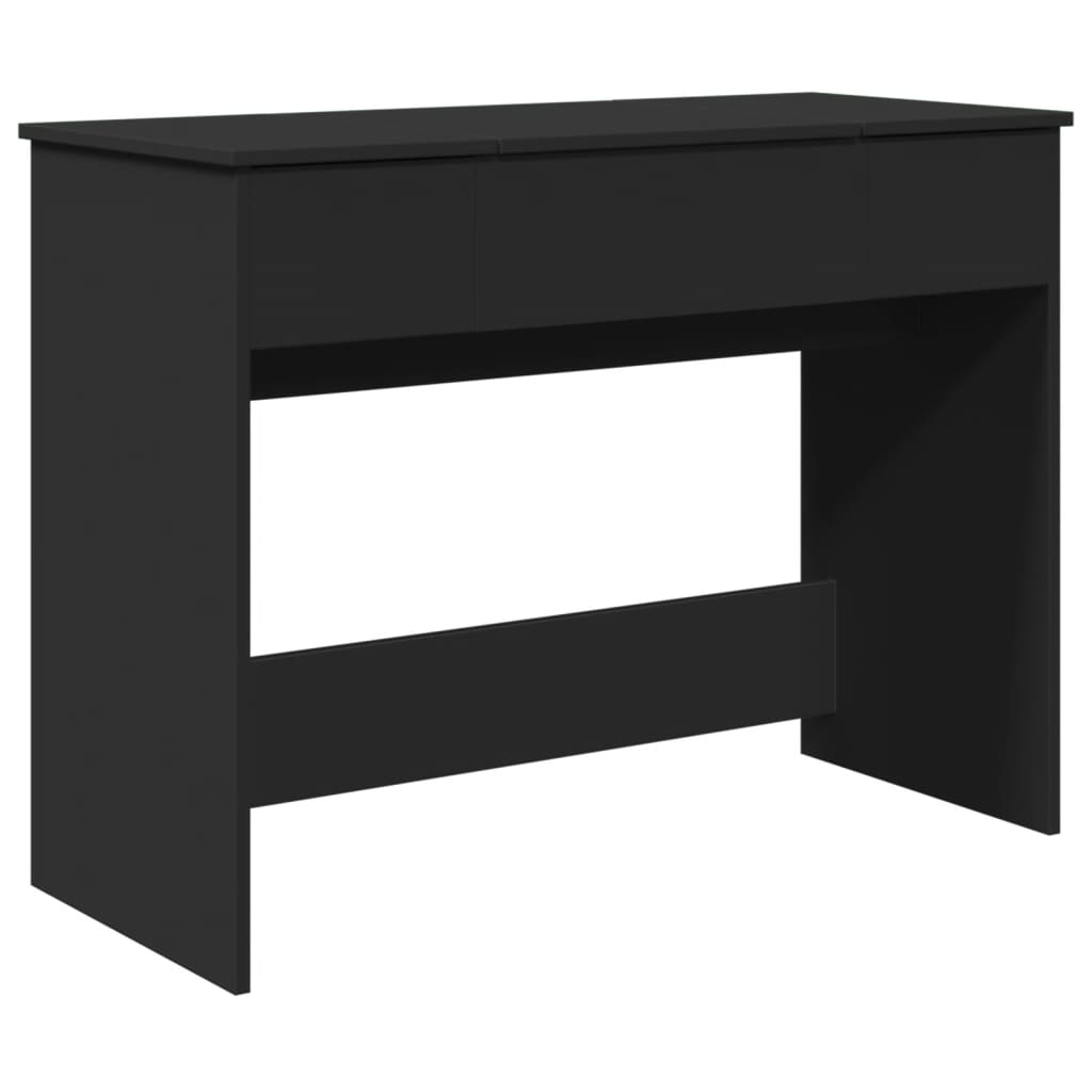 vidaXL Toaletka z lustrem, czarna, 100x45x76 cm