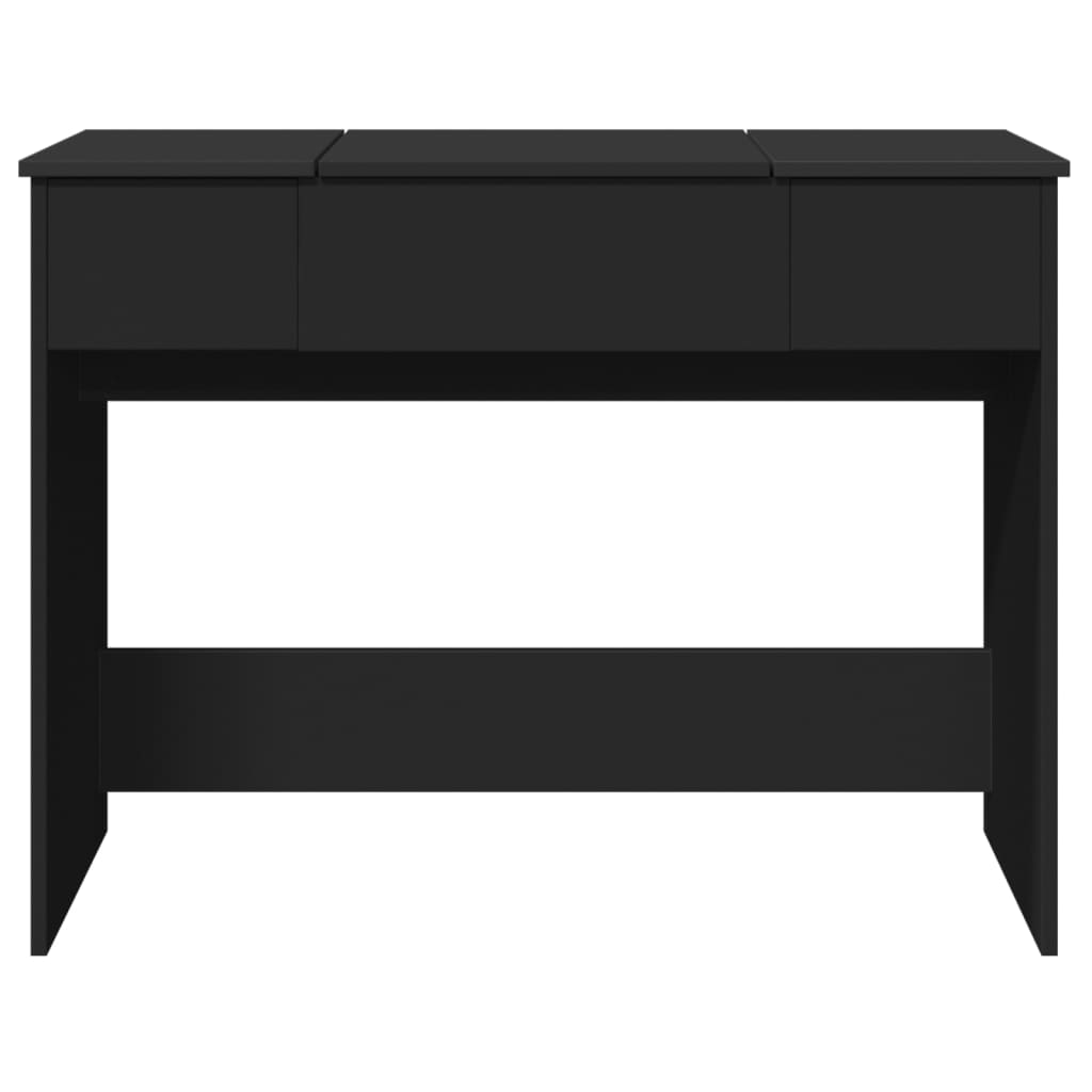 vidaXL Toaletka z lustrem, czarna, 100x45x76 cm
