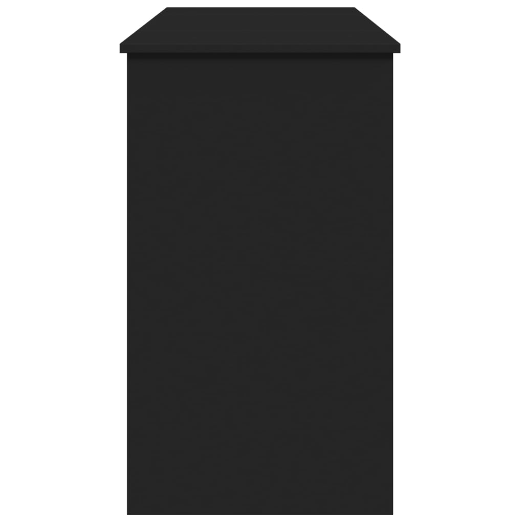 vidaXL Toaletka z lustrem, czarna, 100x45x76 cm