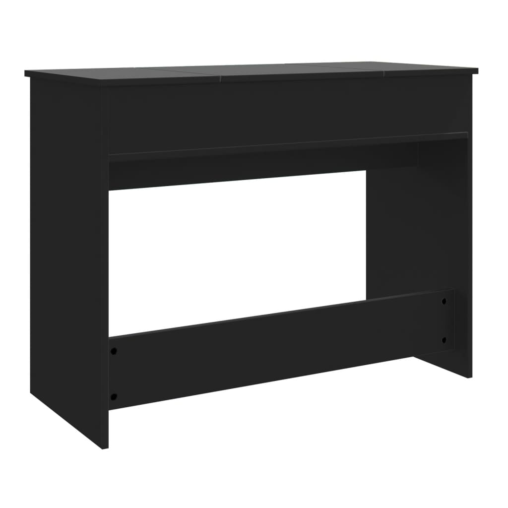 vidaXL Toaletka z lustrem, czarna, 100x45x76 cm