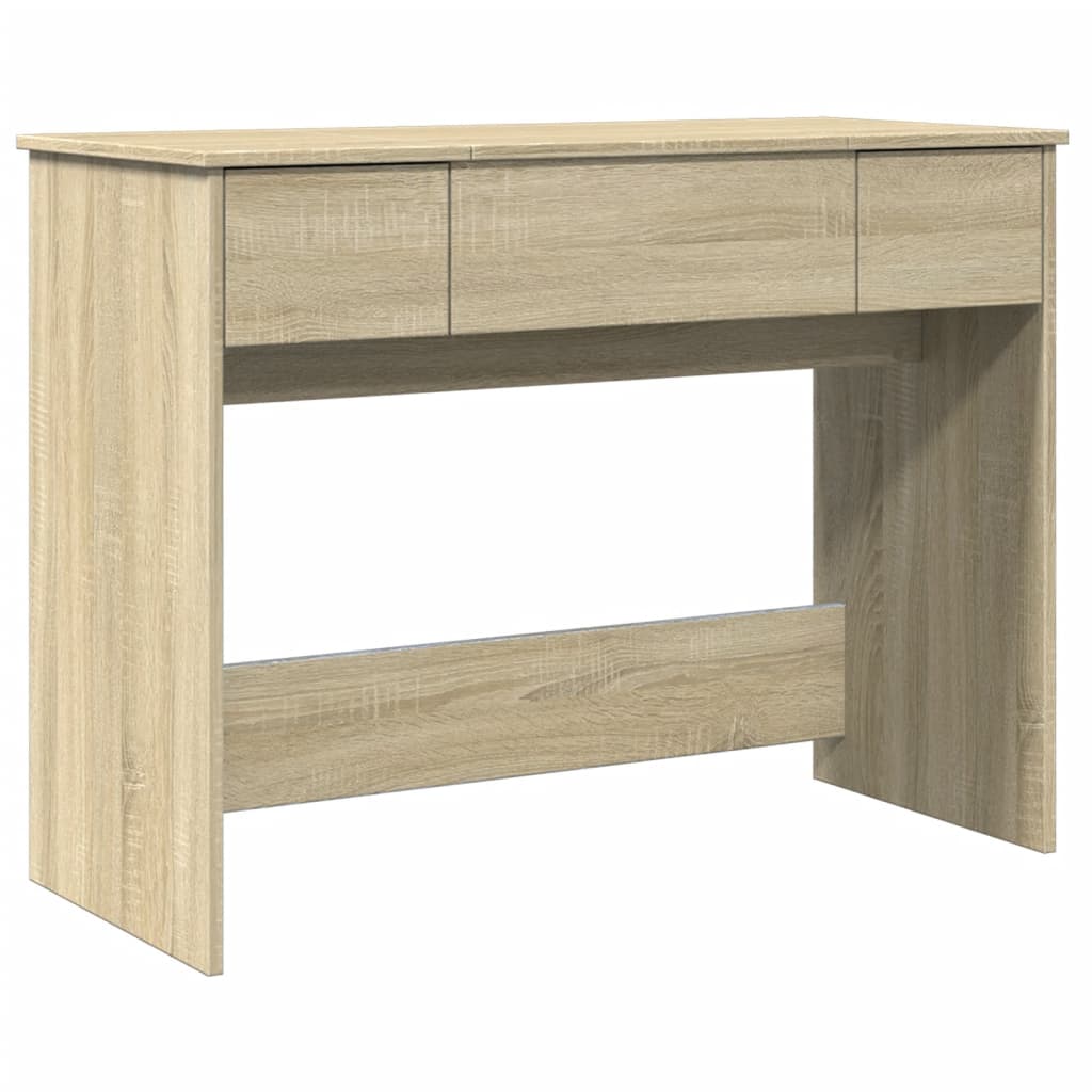 vidaXL Toaletka z lustrem, dąb, sonoma 100x45x76 cm