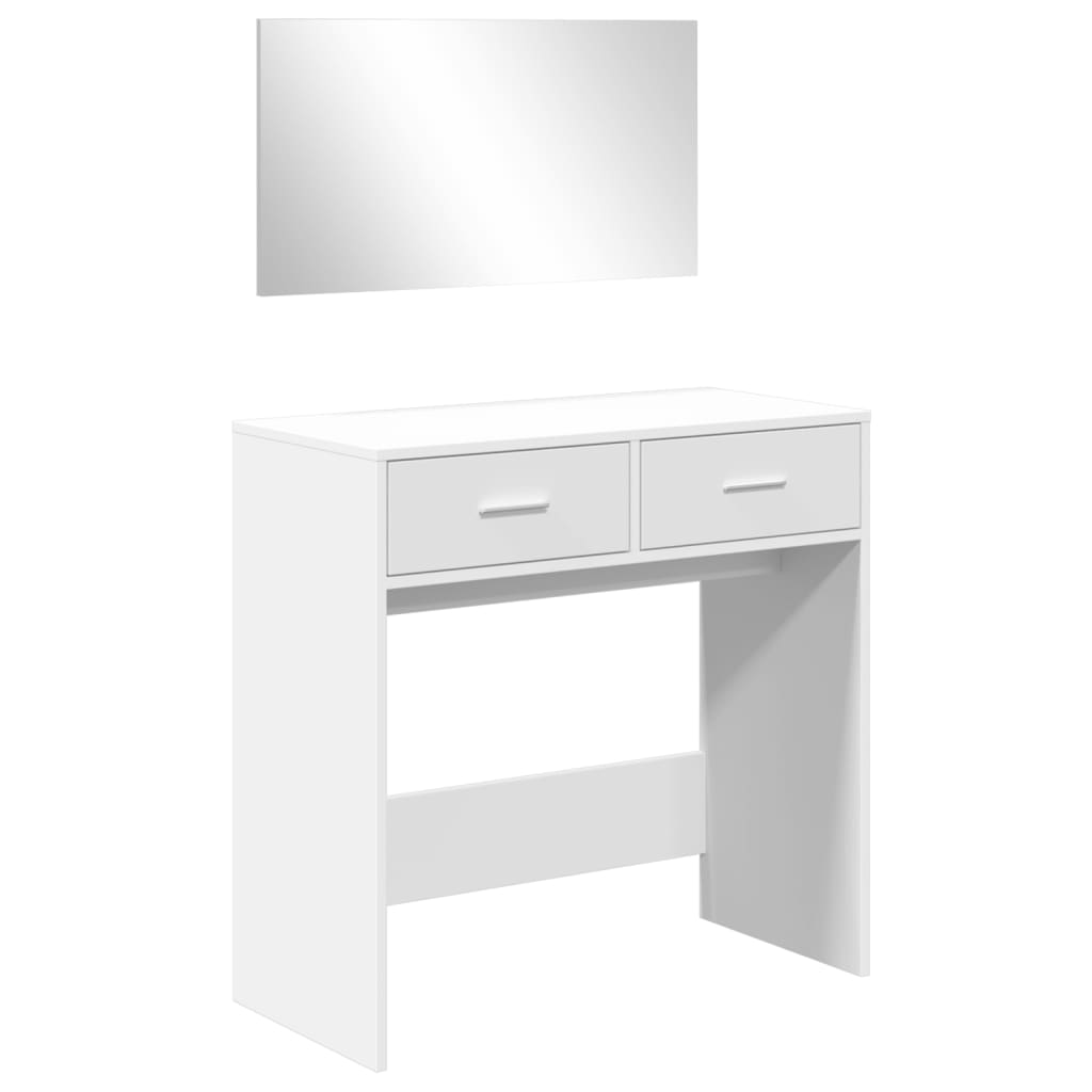 vidaXL Toaletka z lustrem, biała, 80x39x80 cm