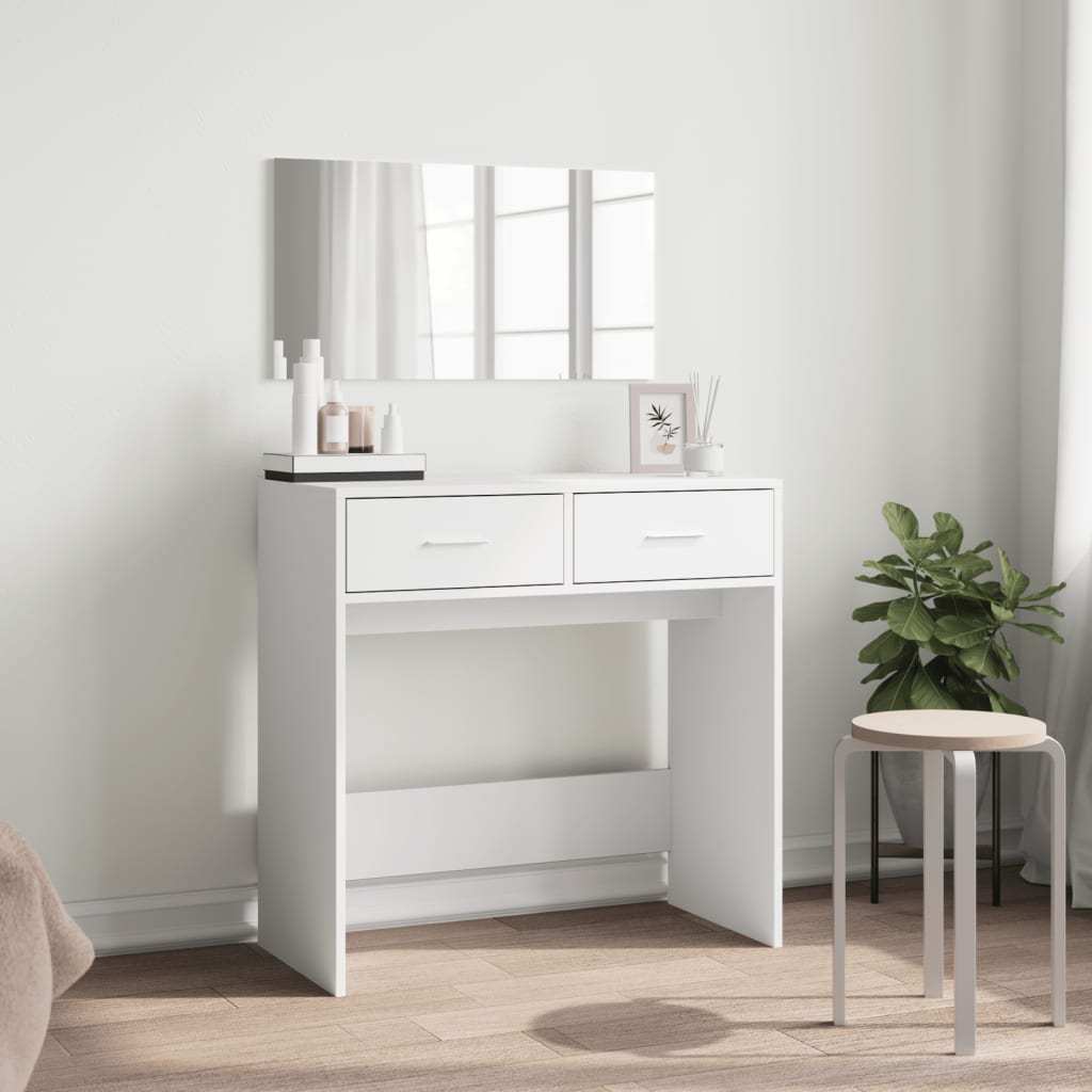 vidaXL Toaletka z lustrem, biała, 80x39x80 cm