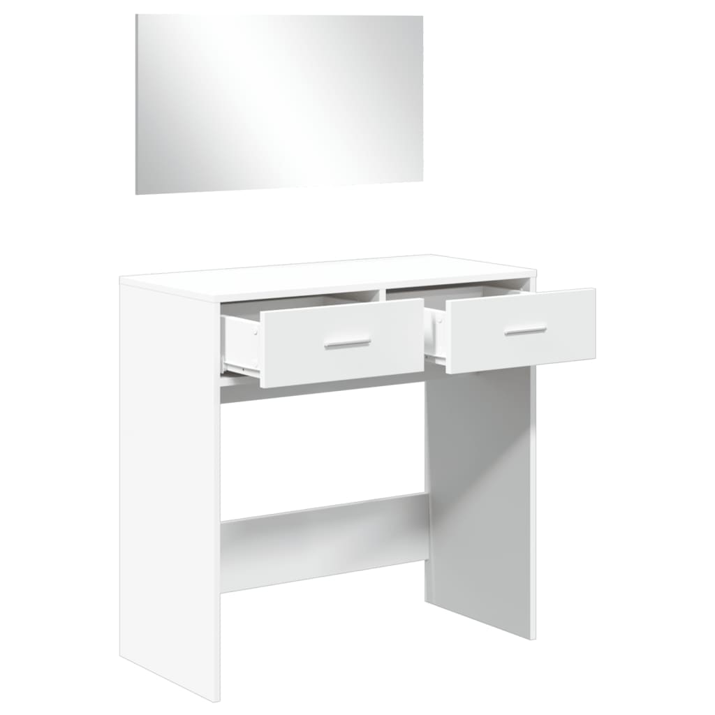 vidaXL Toaletka z lustrem, biała, 80x39x80 cm