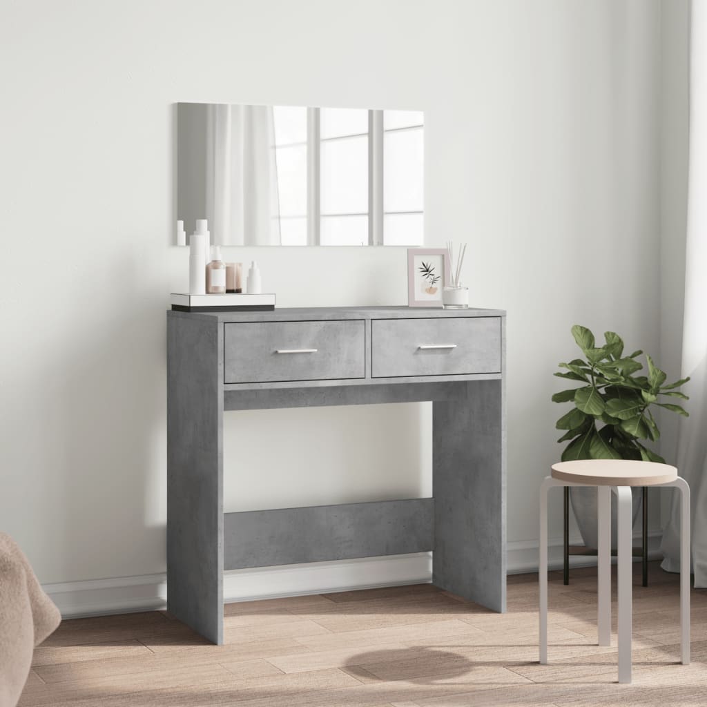 vidaXL Toaletka z lustrem, szarość betonu, 80x39x80 cm