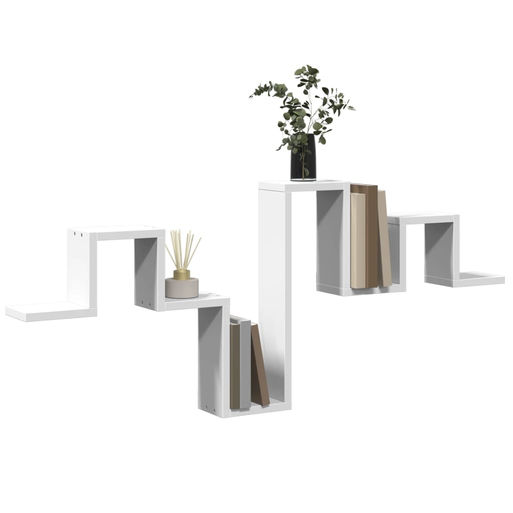 vidaXL Półka wisząca, biała, 104,5x10x43 cm, materiał drewnopochodny