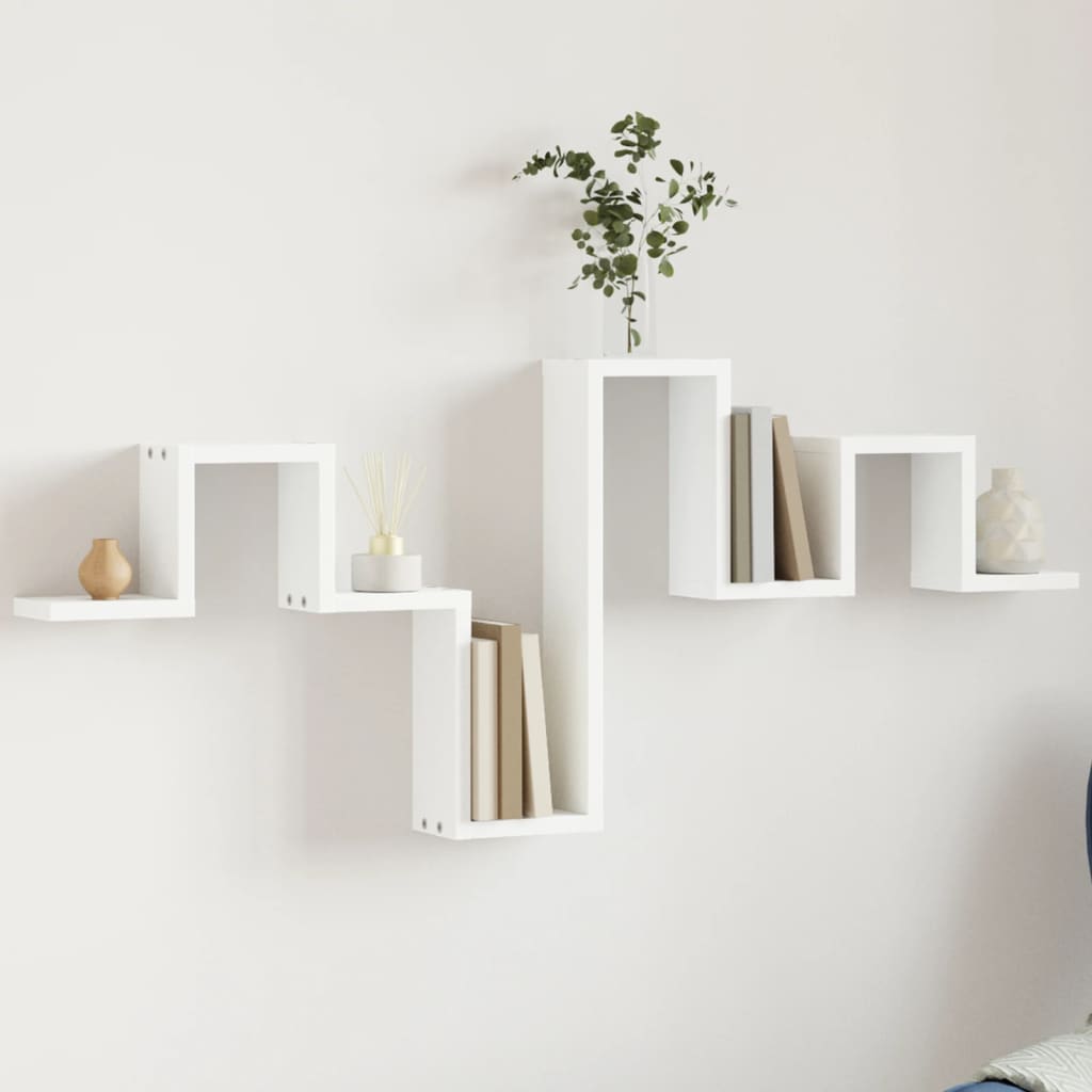 vidaXL Półka wisząca, biała, 104,5x10x43 cm, materiał drewnopochodny
