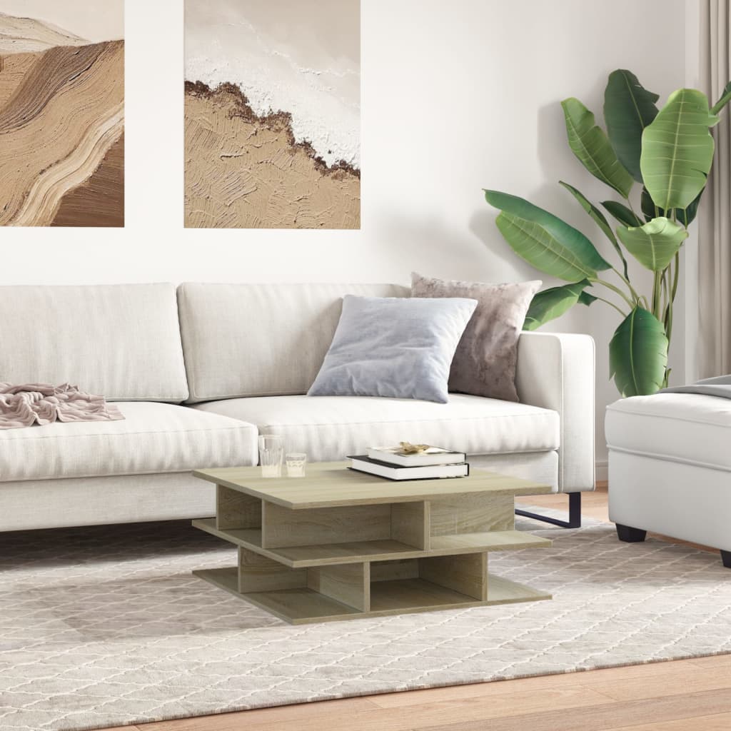vidaXL Stolik kawowy, dąb sonoma, 70x70x29 cm, materiał drewnopochodny