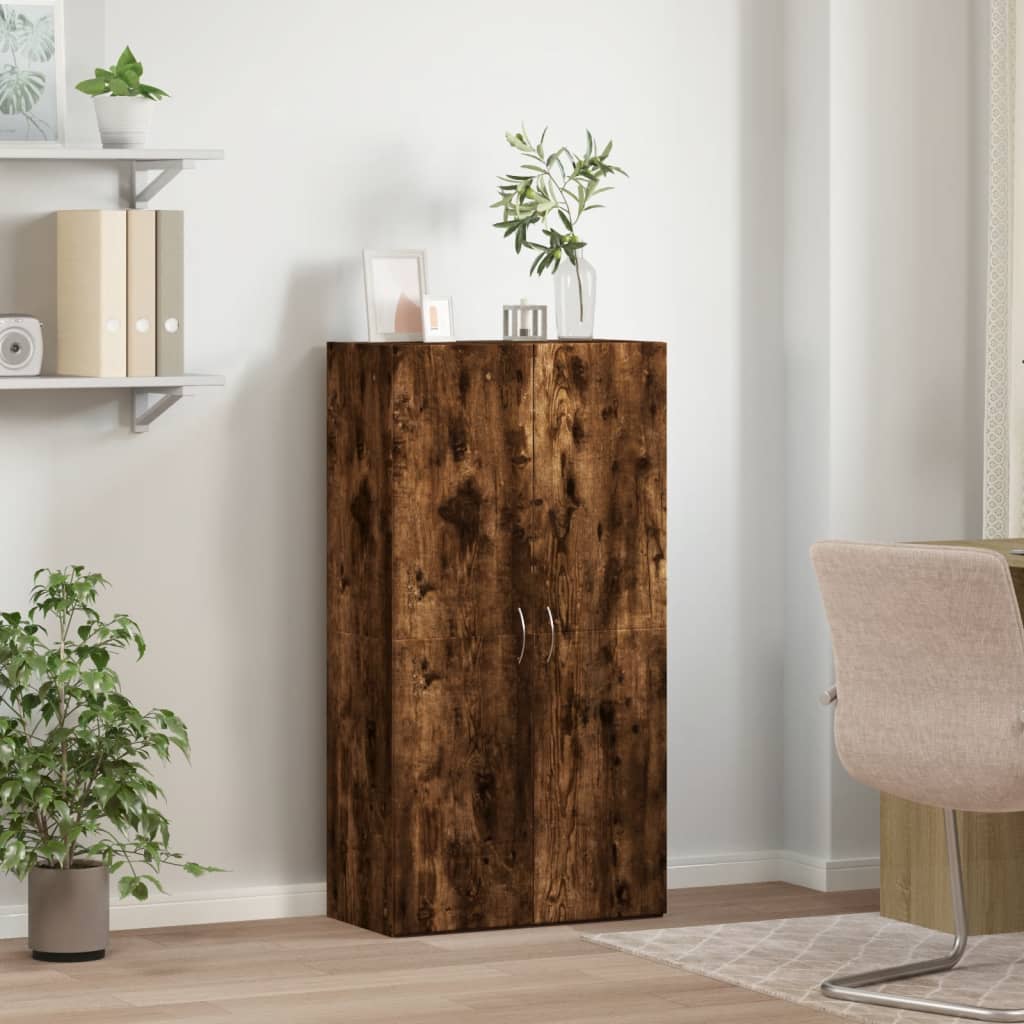 vidaXL Szafka na dokumenty, przydymiony dąb, 60x32x115 cm