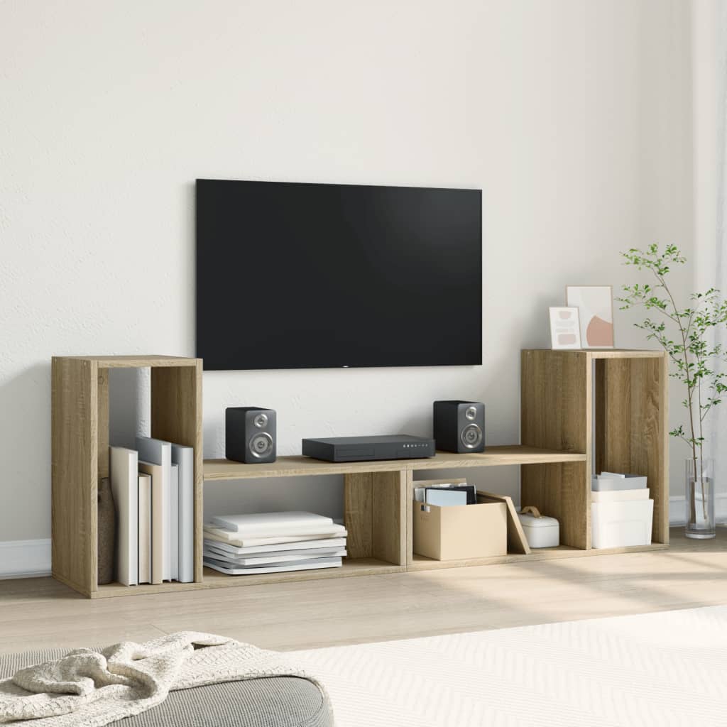 vidaXL Szafki pod telewizor, 2 szt., dąb sonoma, 75x30x50 cm