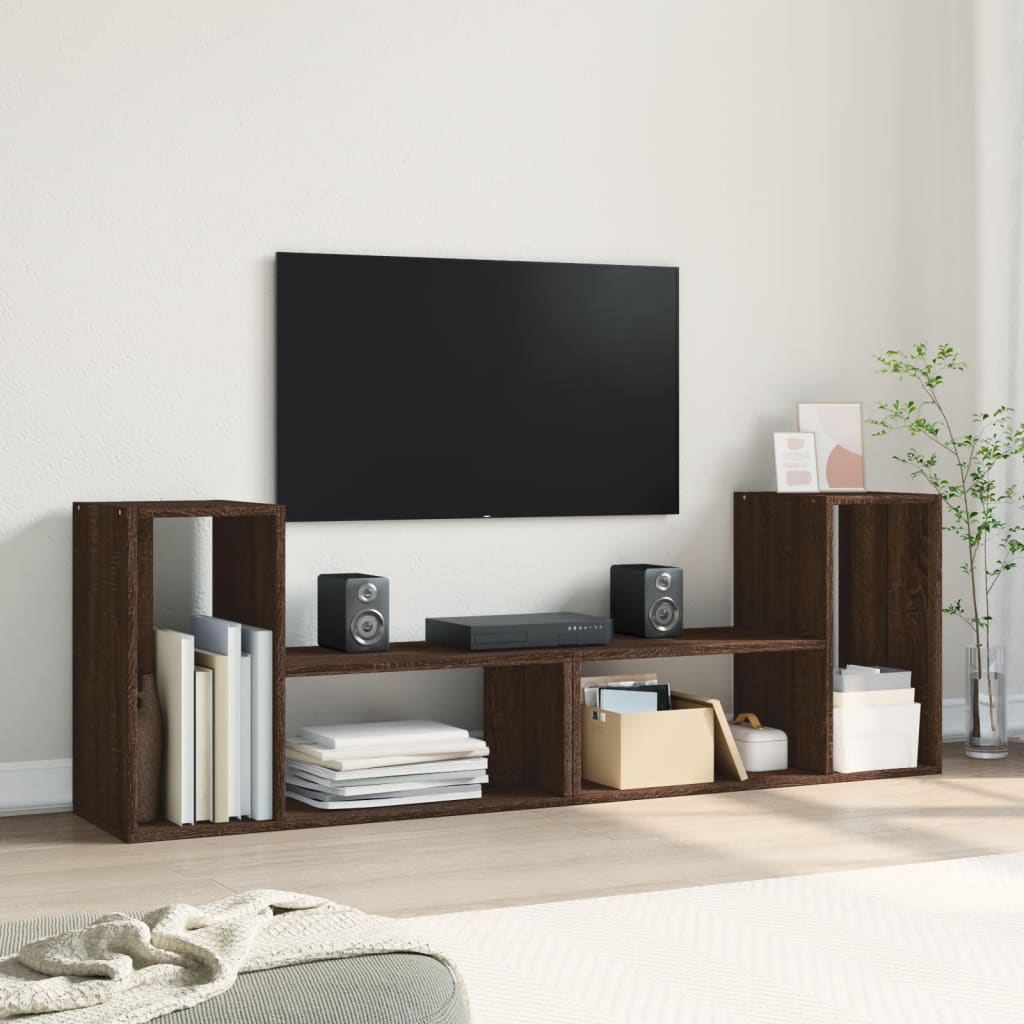 vidaXL Szafki pod telewizor, 2 szt., brązowy dąb, 75x30x50 cm