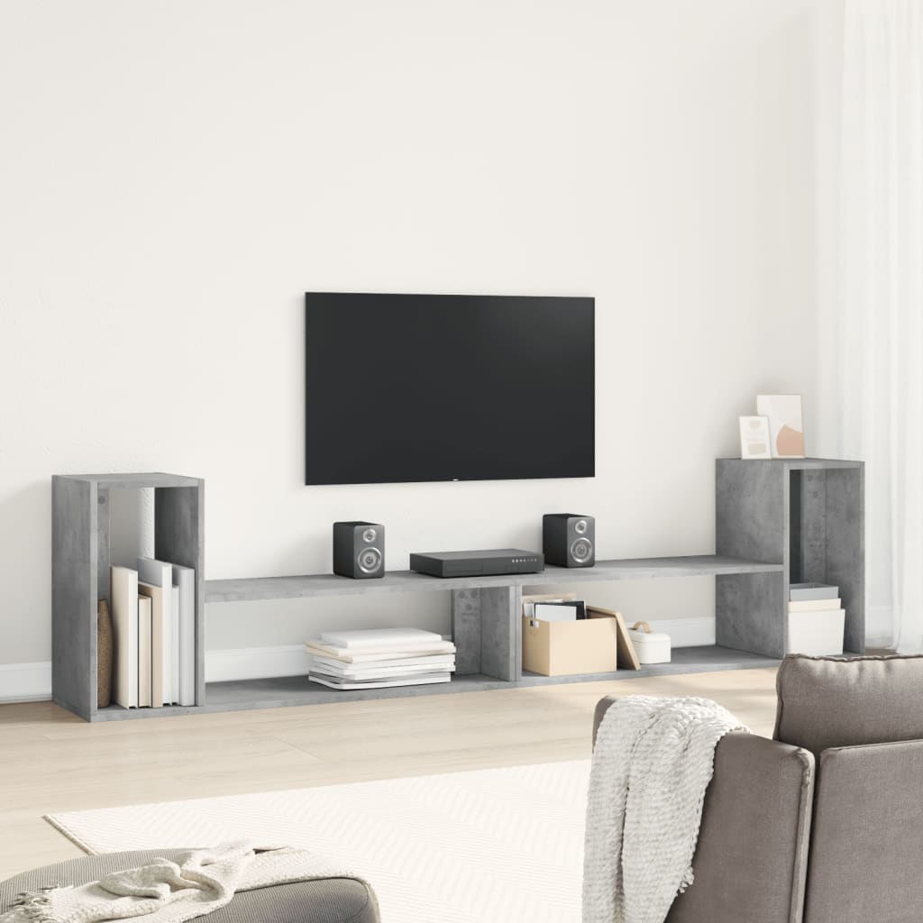 vidaXL Szafki pod telewizor, 2 szt., szarość betonu, 100x30x50 cm