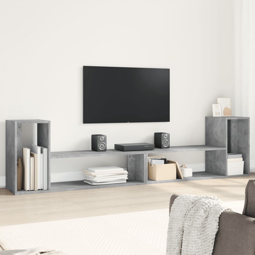 vidaXL Szafki pod telewizor, 2 szt., szarość betonu, 100x30x50 cm