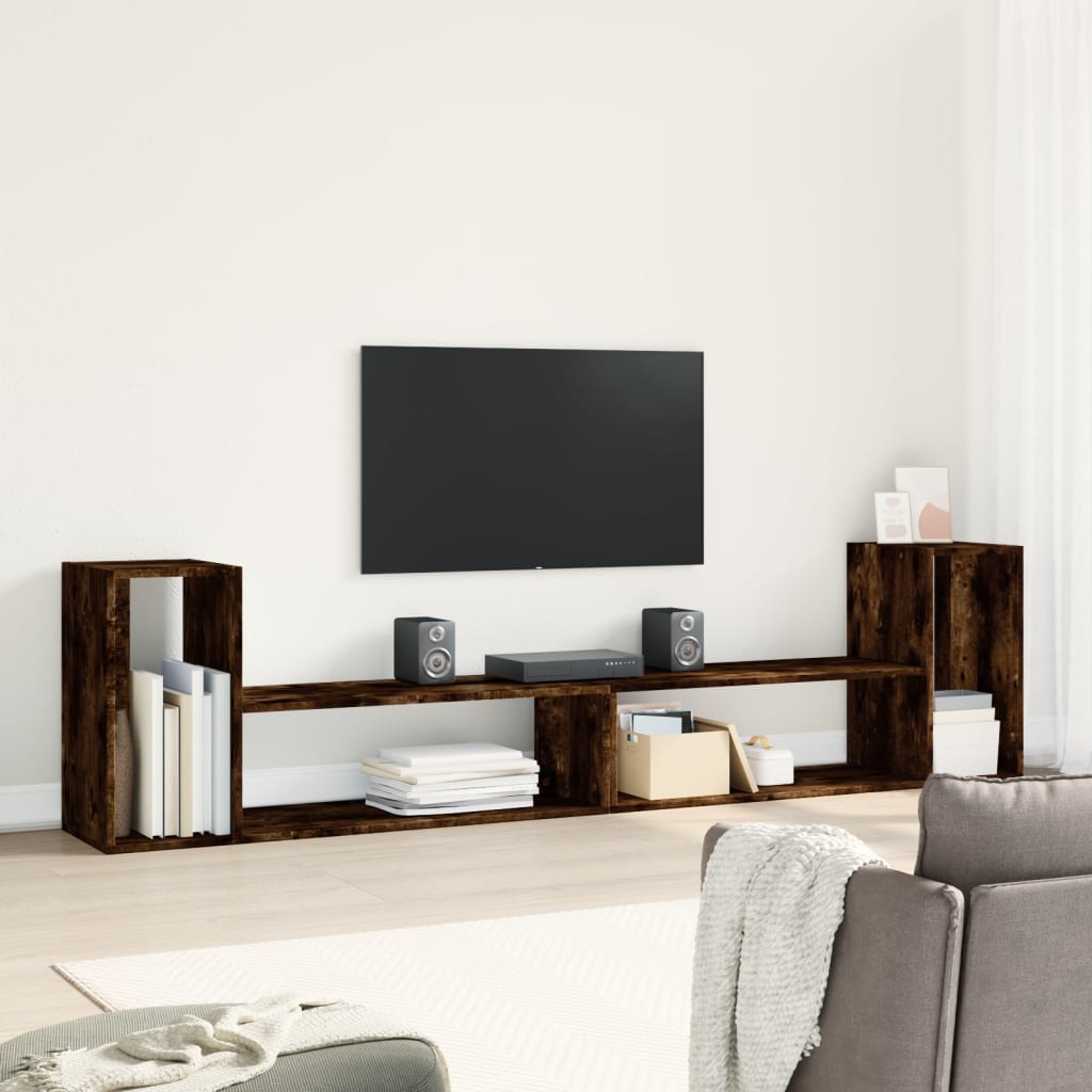 vidaXL Szafki pod telewizor, 2 szt., przydymiony dąb, 100x30x50 cm