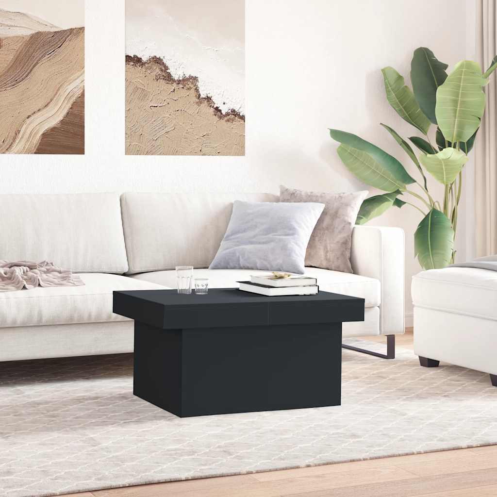 vidaXL Stolik kawowy, czarny, 80x55x40 cm, materiał drewnopochodny
