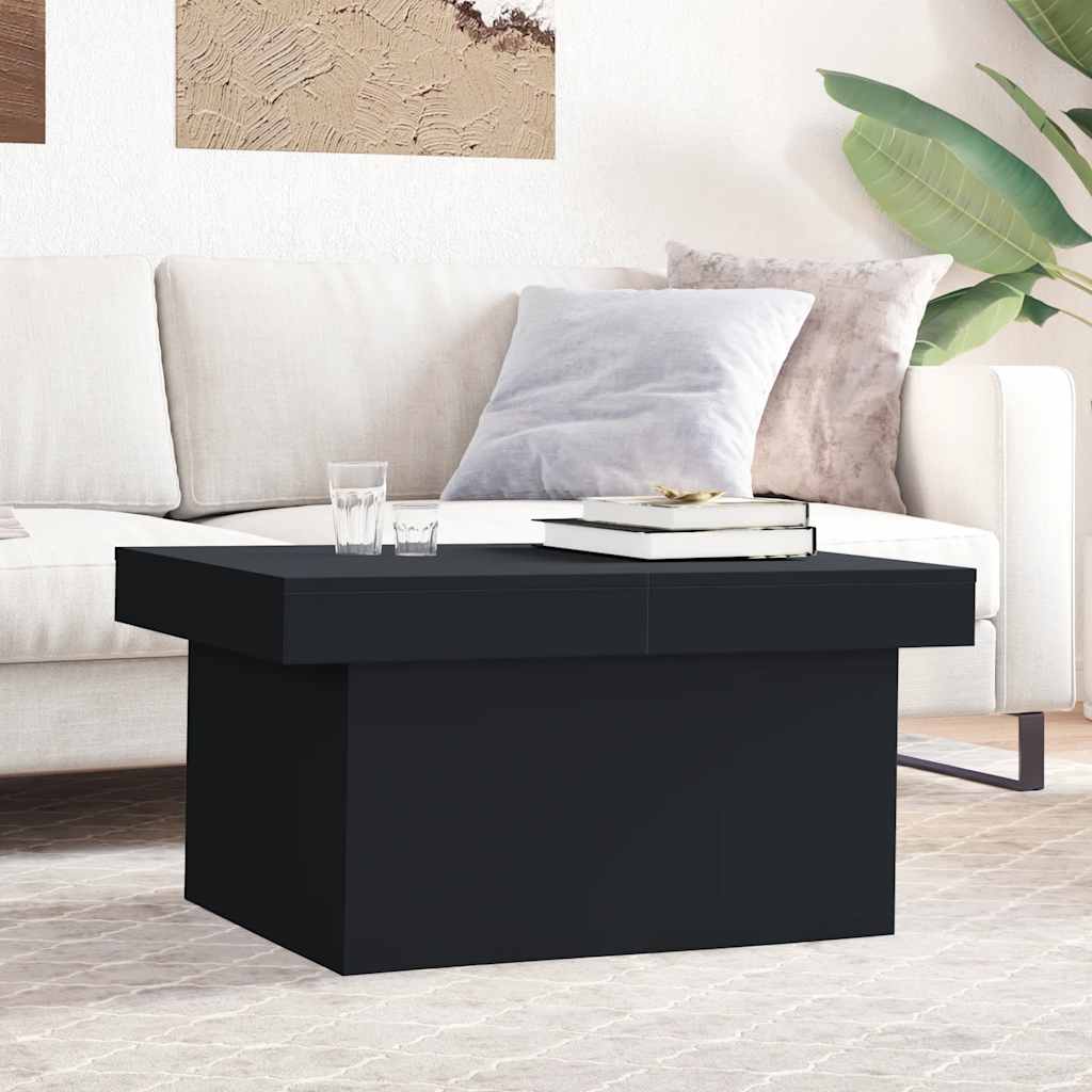vidaXL Stolik kawowy, czarny, 80x55x40 cm, materiał drewnopochodny