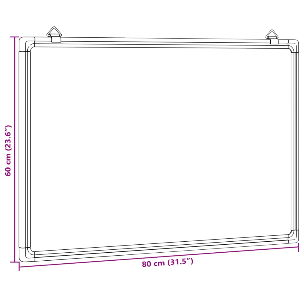vidaXL Tablica magnetyczna, 80x60x1,7 cm, aluminiowa