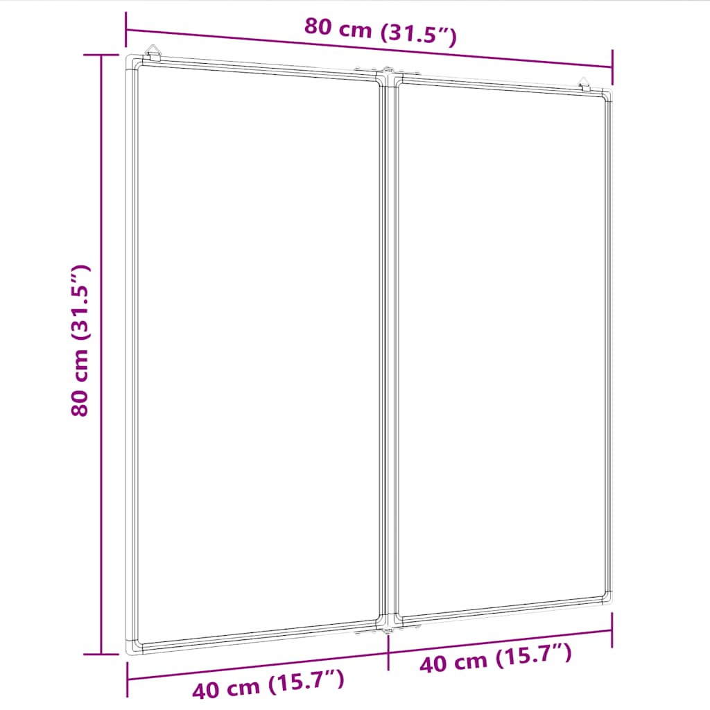 vidaXL Tablica magnetyczna, składana, 80x80x1,7 cm, aluminiowa