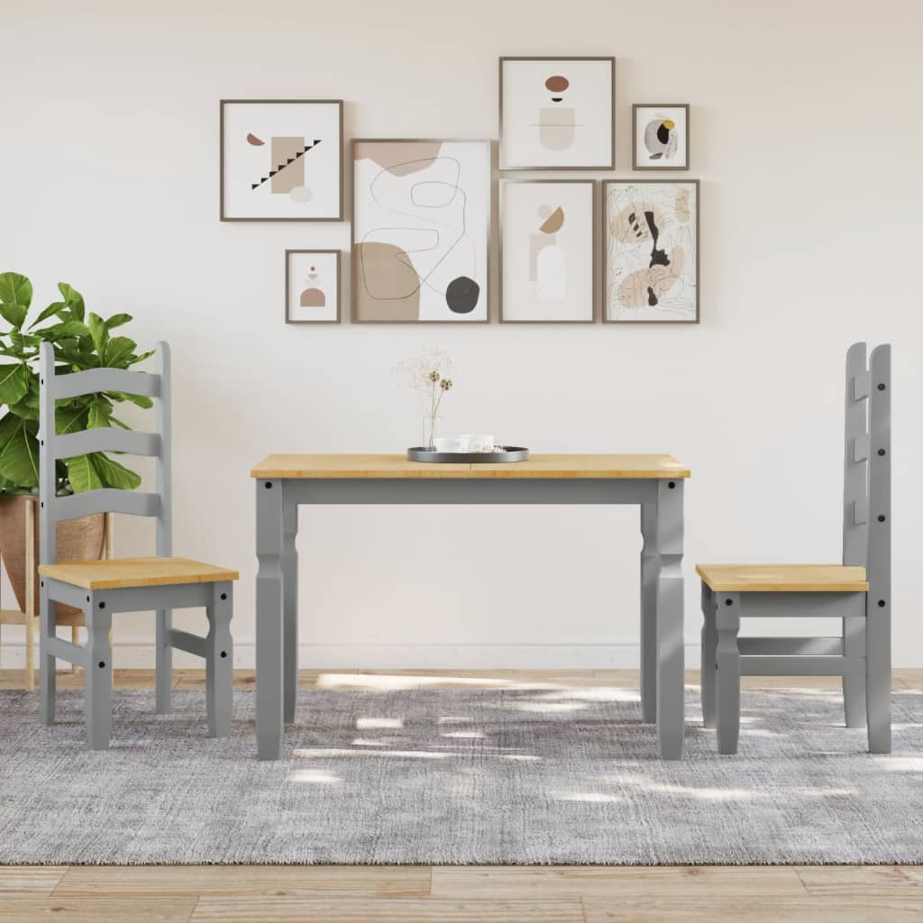 vidaXL Stół jadalniany Corona, szary, 112x60x75 cm, drewno sosnowe