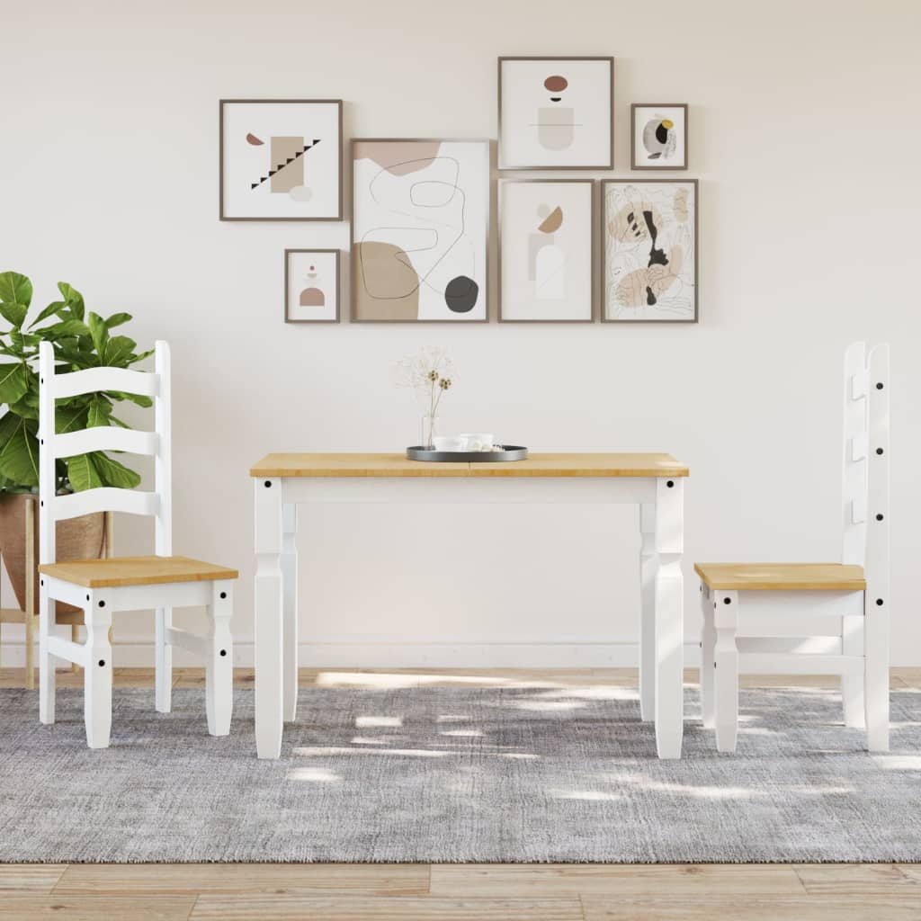 vidaXL Stół jadalniany Corona, biały, 112x60x75 cm, drewno sosnowe