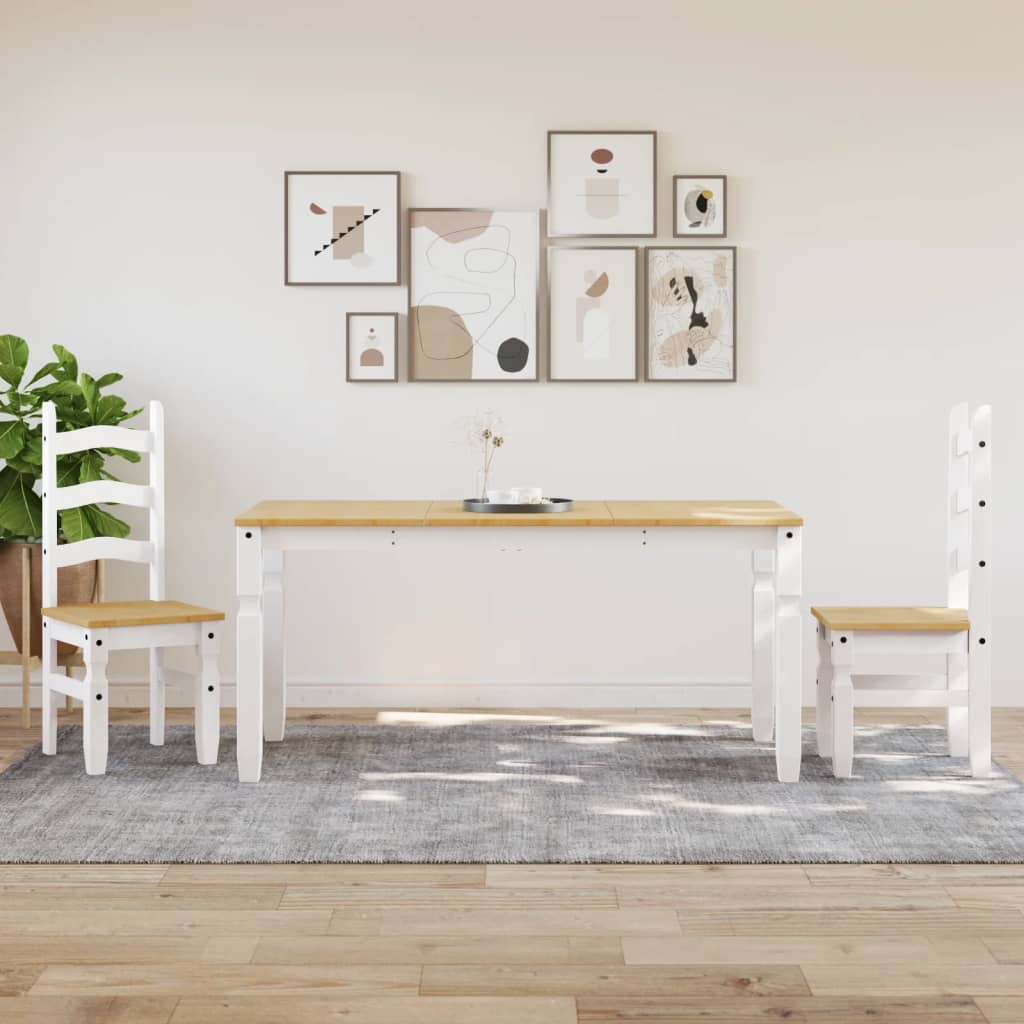 vidaXL Stół jadalniany Corona, biały, 160x80x75 cm, drewno sosnowe