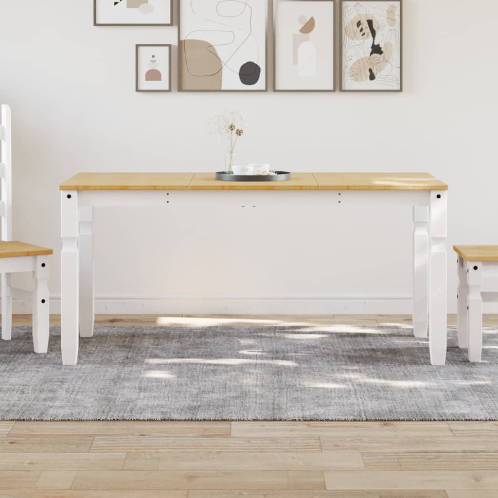 vidaXL Stół jadalniany Corona, biały, 160x80x75 cm, drewno sosnowe