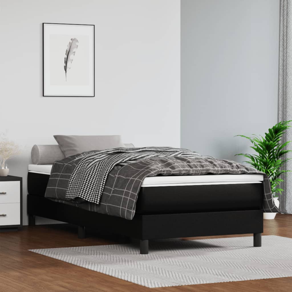 vidaXL Materac kieszeniowy, średnia twardość, czarny, 120x190x20 cm, sztuczna skóra