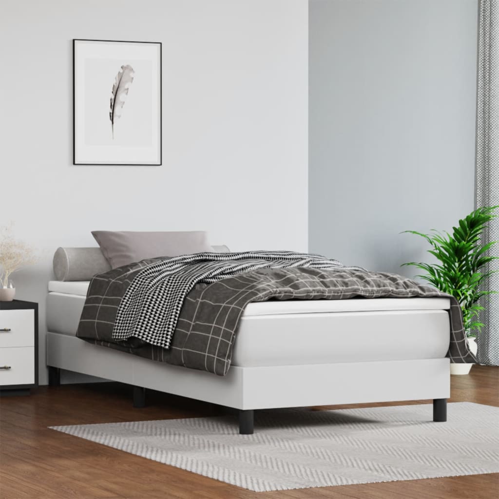 vidaXL Materac kieszeniowy, średnia twardość, biały, 120x190x20 cm, sztuczna skóra
