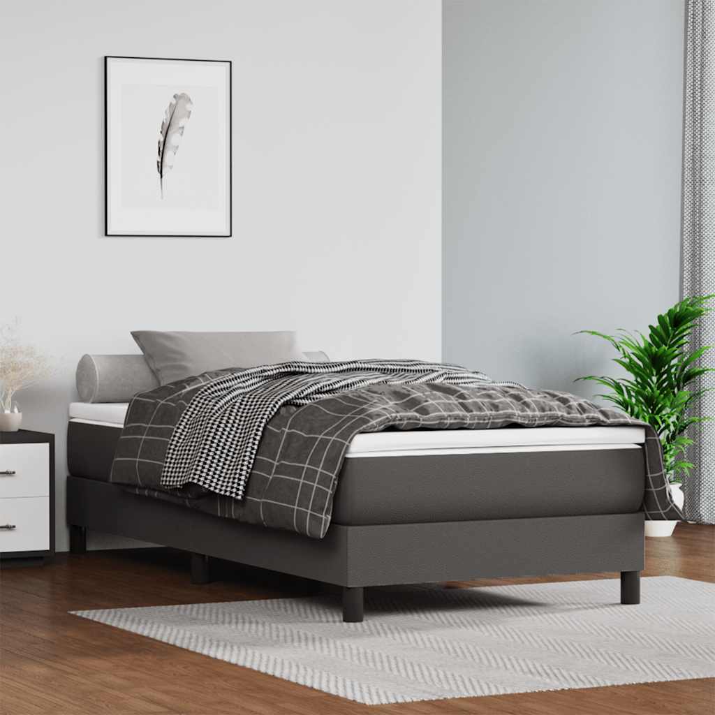 vidaXL Materac kieszeniowy, średnia twardość, biały, 120x190x20 cm, sztuczna skóra