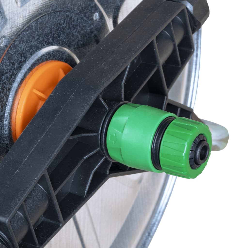 vidaXL Bęben ścienny na wąż 50 m 1/2" lub 35 m 3/4", stalowy