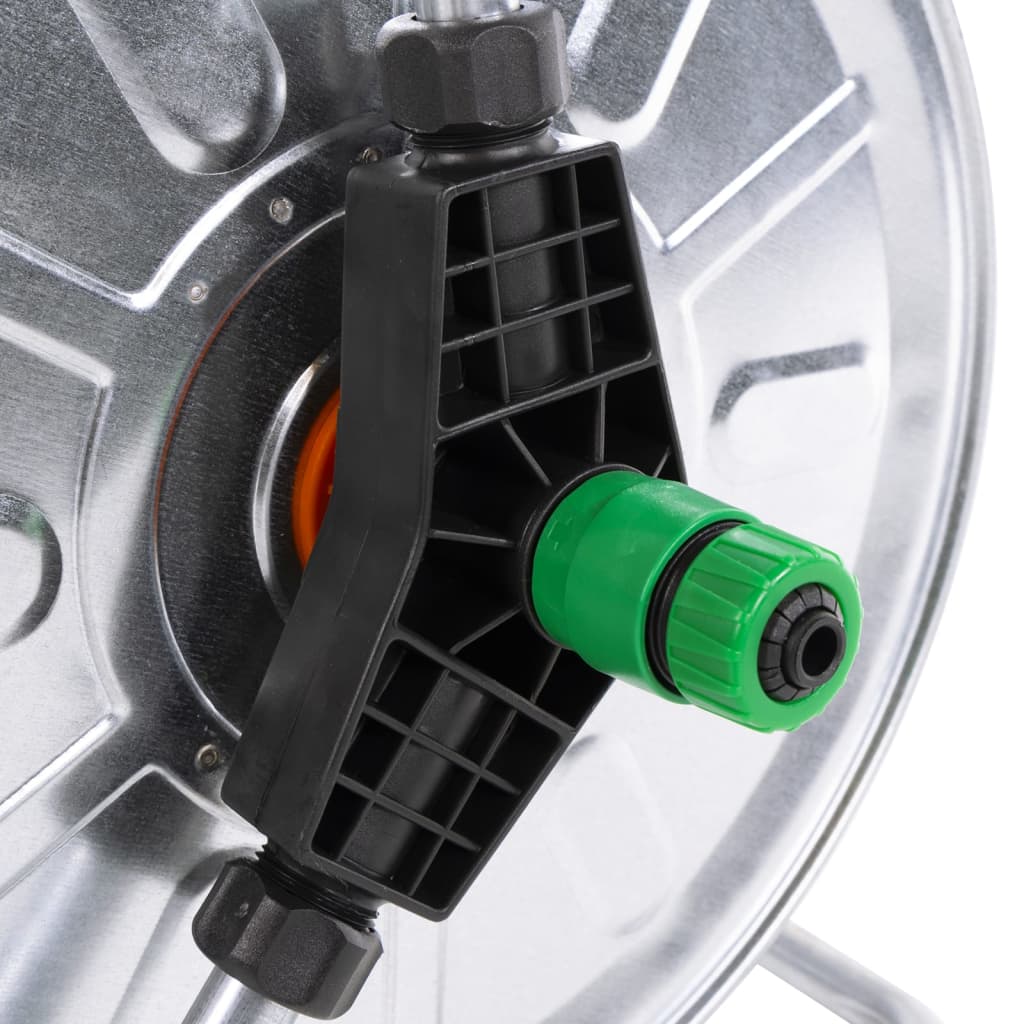vidaXL Bęben ścienny na wąż stalowy 50 m 1/2" lub 35 m 3/4"