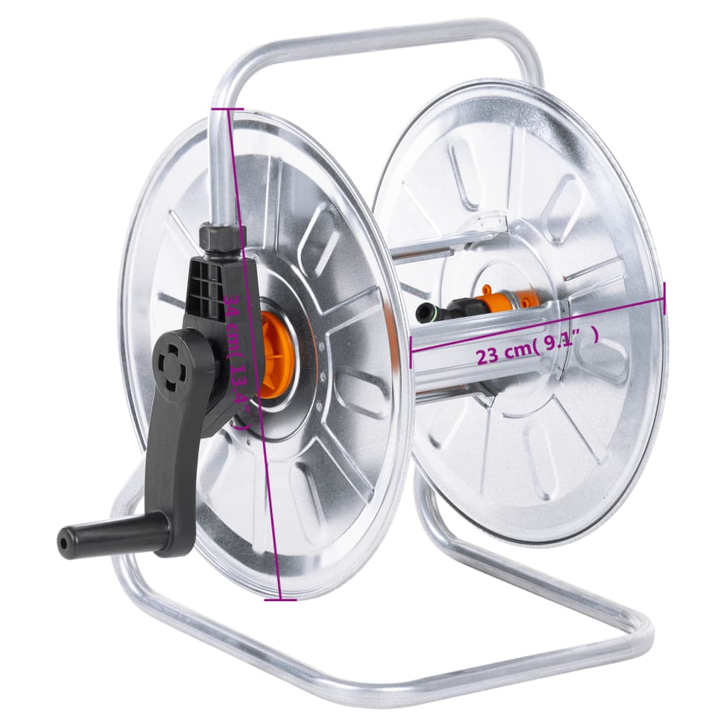 vidaXL Bęben ścienny na wąż stalowy 50 m 1/2" lub 35 m 3/4"