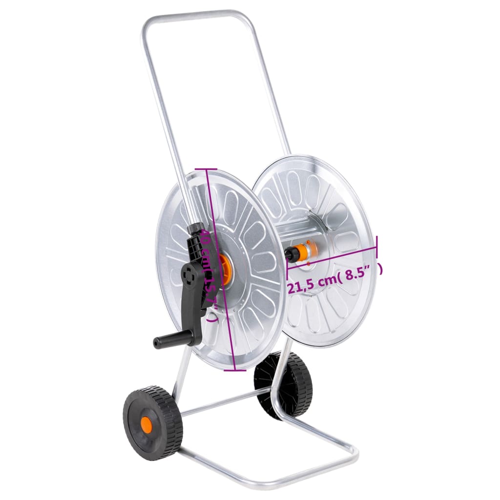 vidaXL Bęben ścienny na wąż 60 m 1/2", stalowy