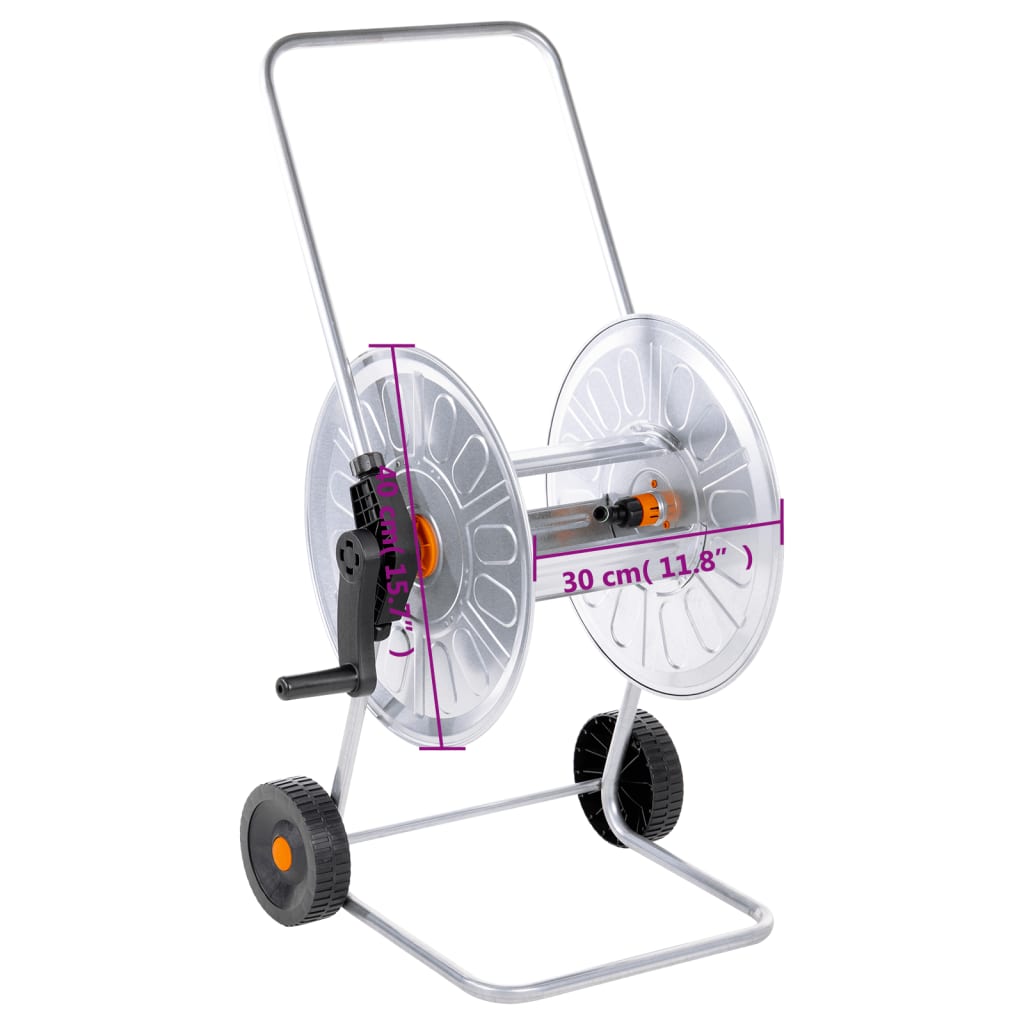 vidaXL Wózek z bębnem na wąż 80 m 1/2" lub 50 m 3/4"