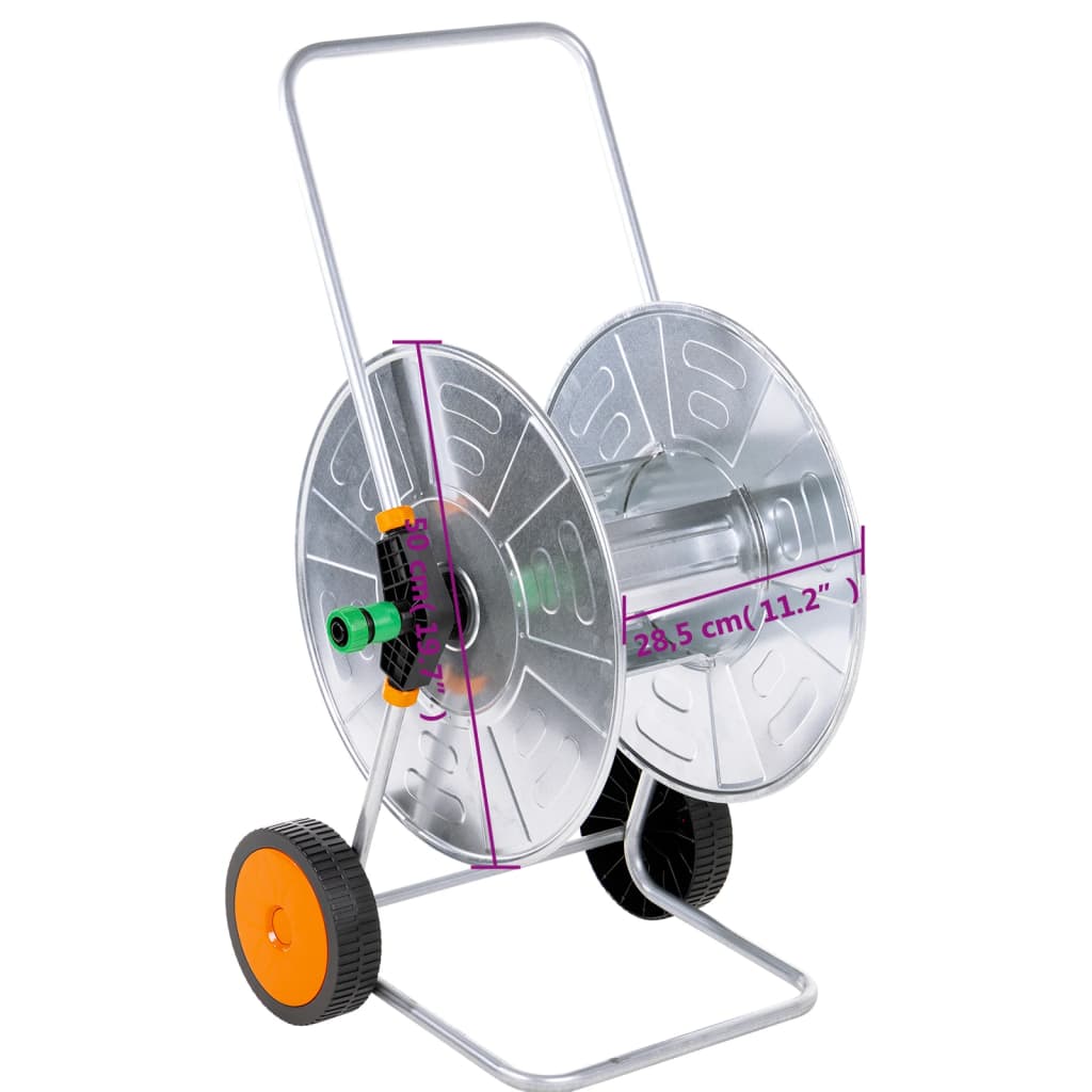 vidaXL Wózek z bębnem na wąż 110 m 1/2" lub 80 m 3/4"