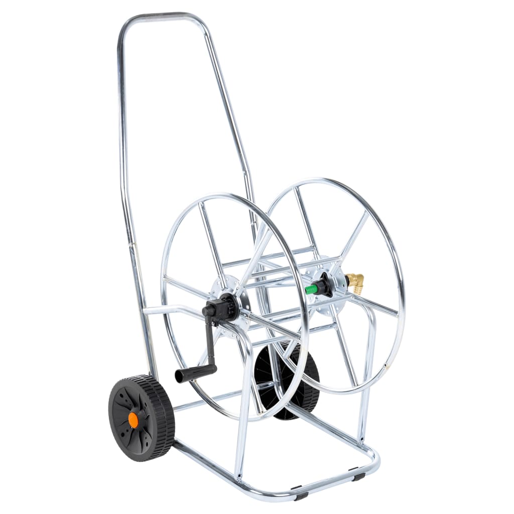 vidaXL Wózek z bębnem na wąż 80 m, 3/4", stalowy