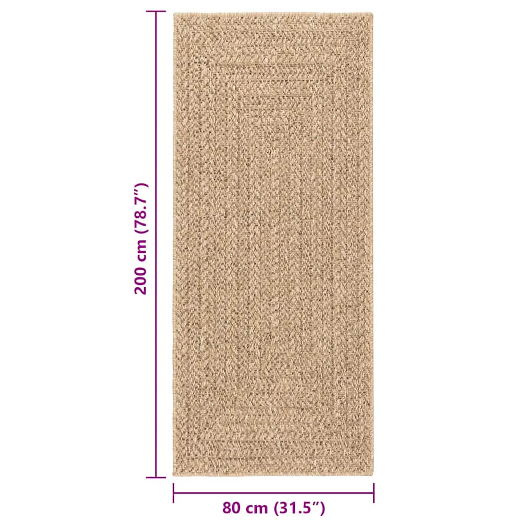 vidaXL Dywan ZIZUR, 80x200 cm, stylizowany na jutowy