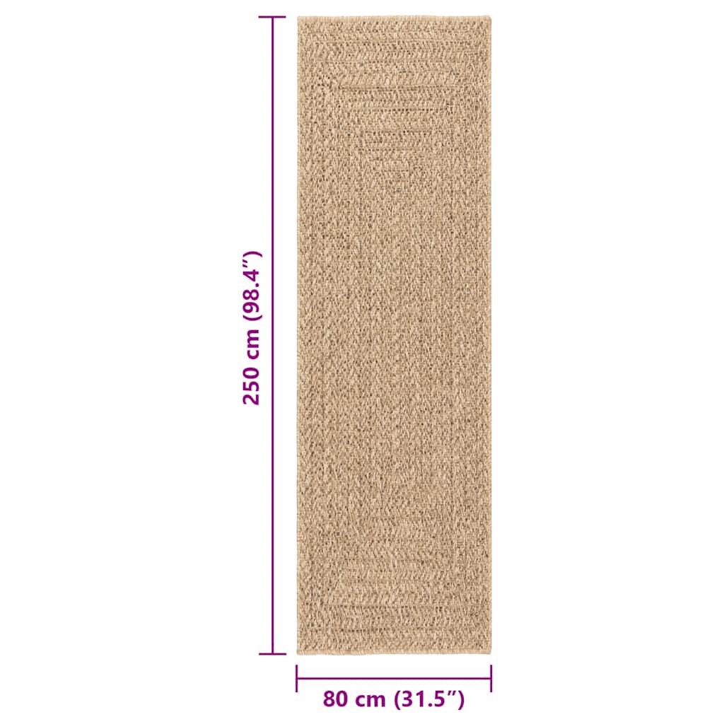vidaXL Dywan ZIZUR, 80x250 cm, stylizowany na jutowy