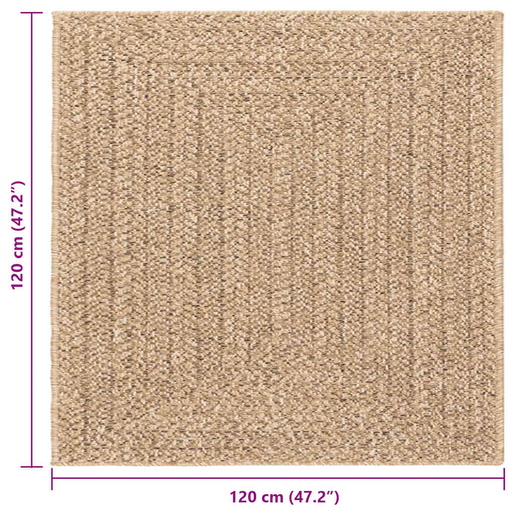vidaXL Dywan ZIZUR, 120x120 cm, stylizowany na jutowy