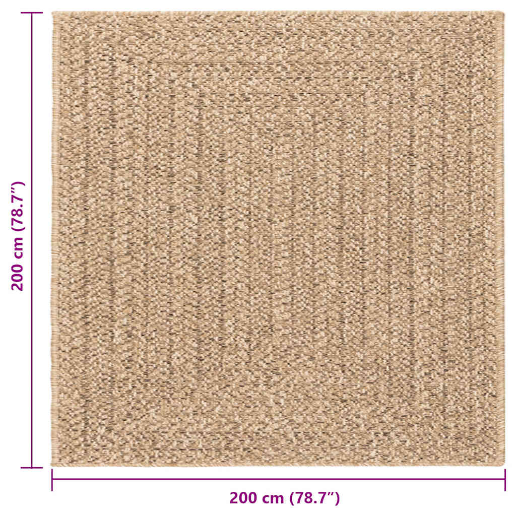 vidaXL Dywan ZIZUR, 200x200 cm, stylizowany na jutowy