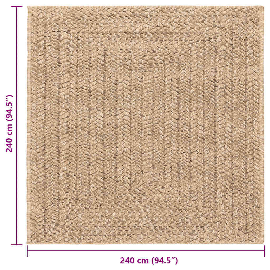 vidaXL Dywan ZIZUR, 240x240 cm, stylizowany na jutowy