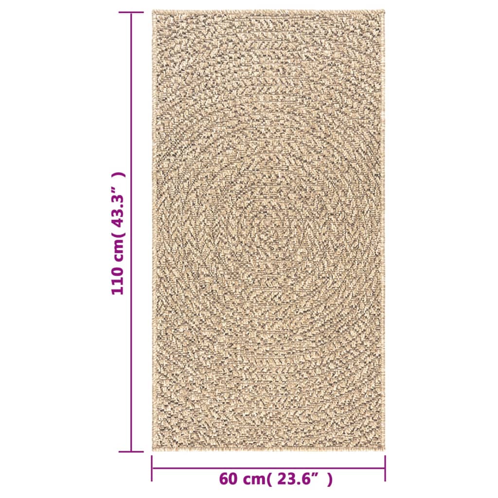 vidaXL Dywan ZIZUR, 60x110 cm, stylizowany na jutowy