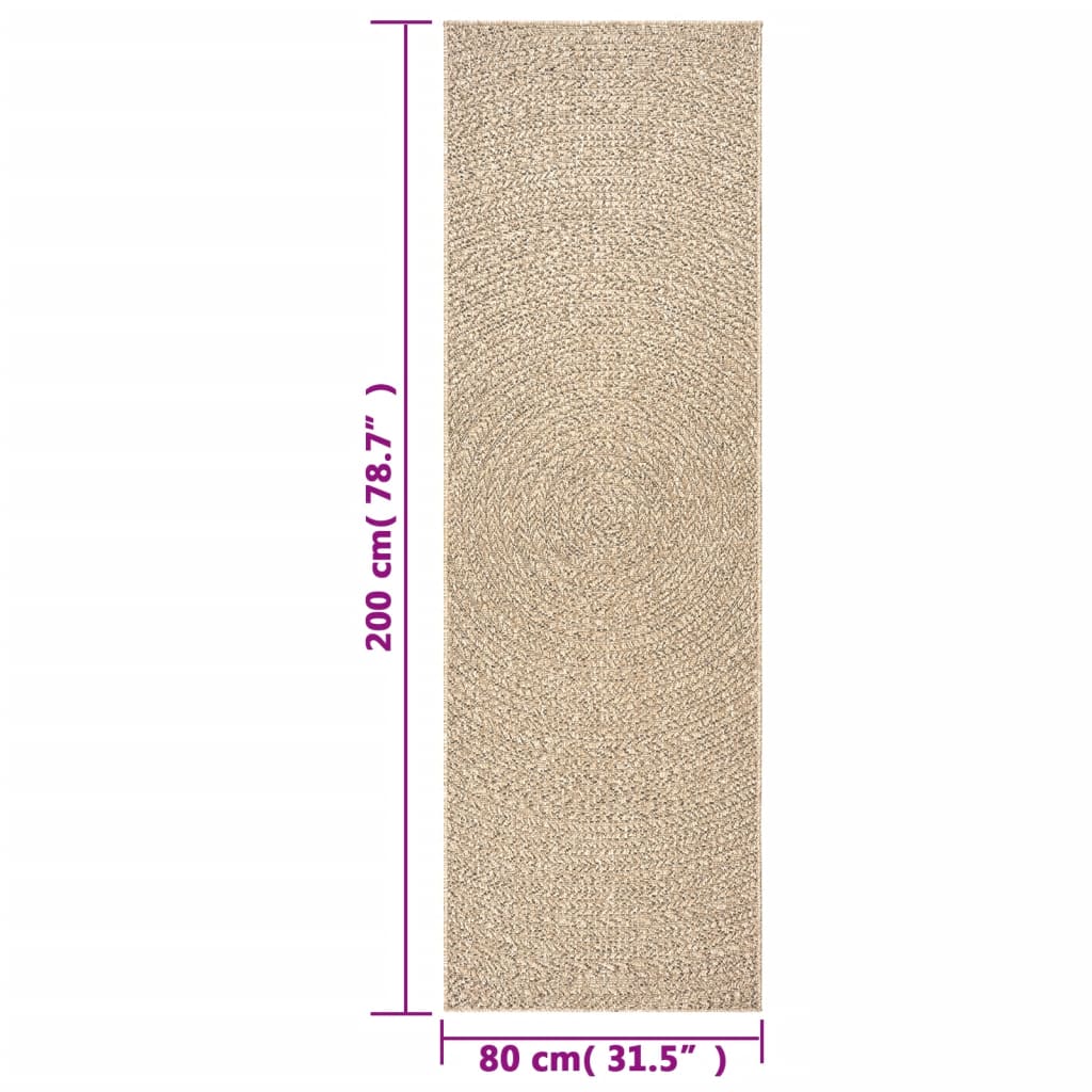 vidaXL Dywan ZIZUR, 80x200 cm, stylizowany na jutowy