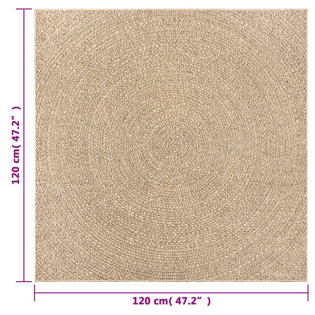 vidaXL Dywan ZIZUR, 120x120 cm, stylizowany na jutowy