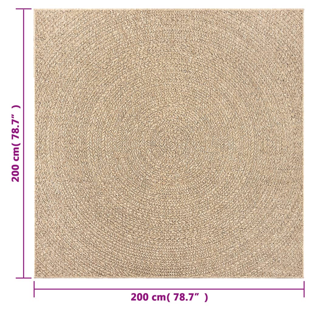 vidaXL Dywan ZIZUR, 200x200 cm, stylizowany na jutowy