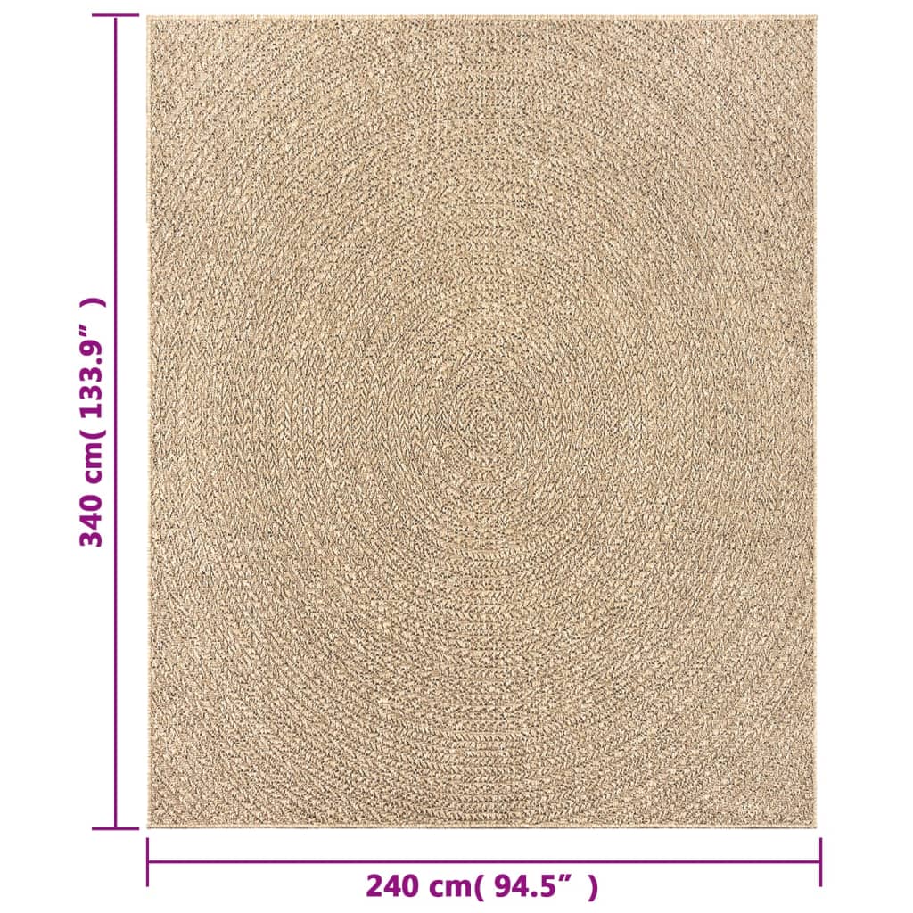 vidaXL Dywan ZIZUR, 240x340 cm, stylizowany na jutowy