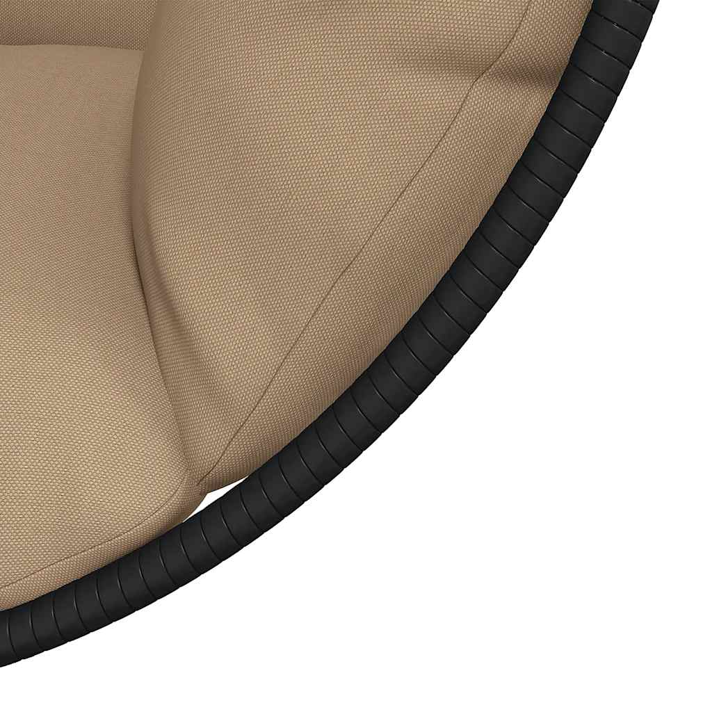 vidaXL Wiszące krzesło kokon ze stojakiem, kolor taupe, rattan i stal