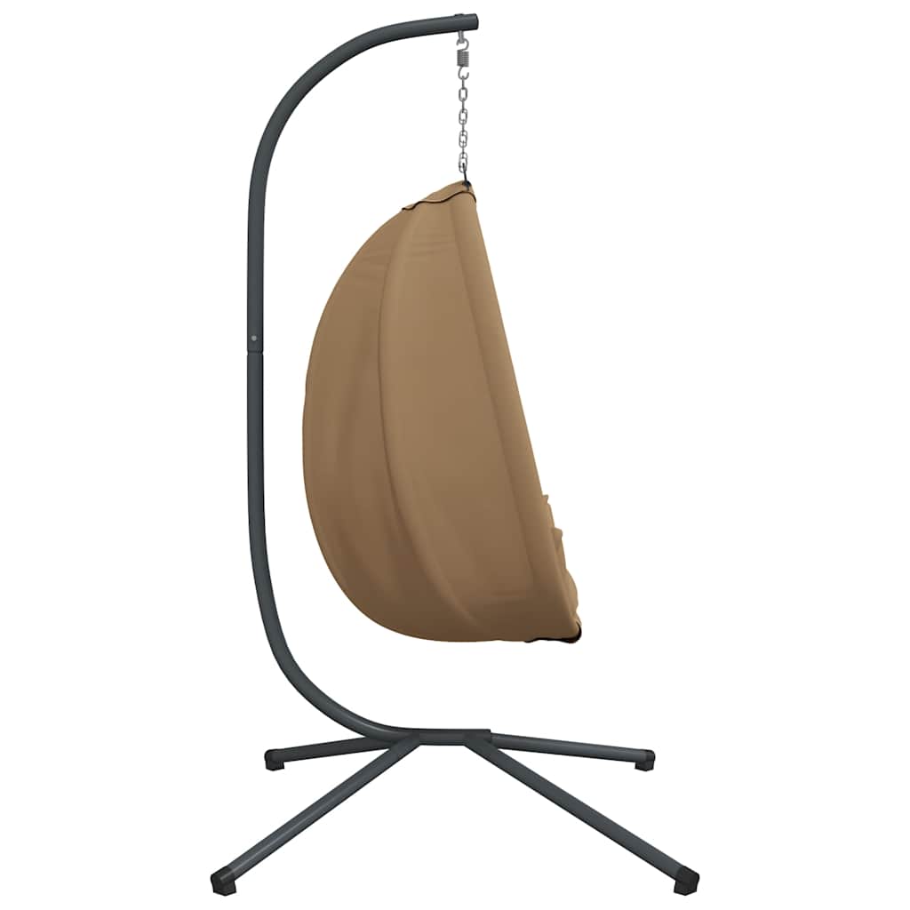 vidaXL Wiszące krzesło kokon ze stojakiem, kolor taupe, rattan i stal